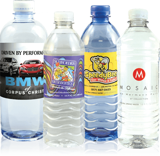 Examples of Custom Labeled Water Bottles
